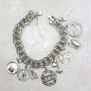 Vintage 1970s Sterling Silver Charm Bracelet